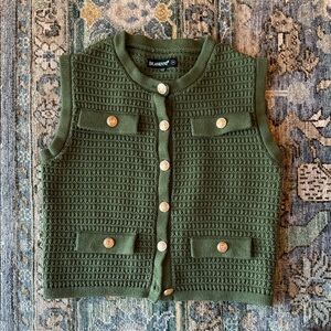 Evereve blancNYV Olive Knit Vest with Buttons